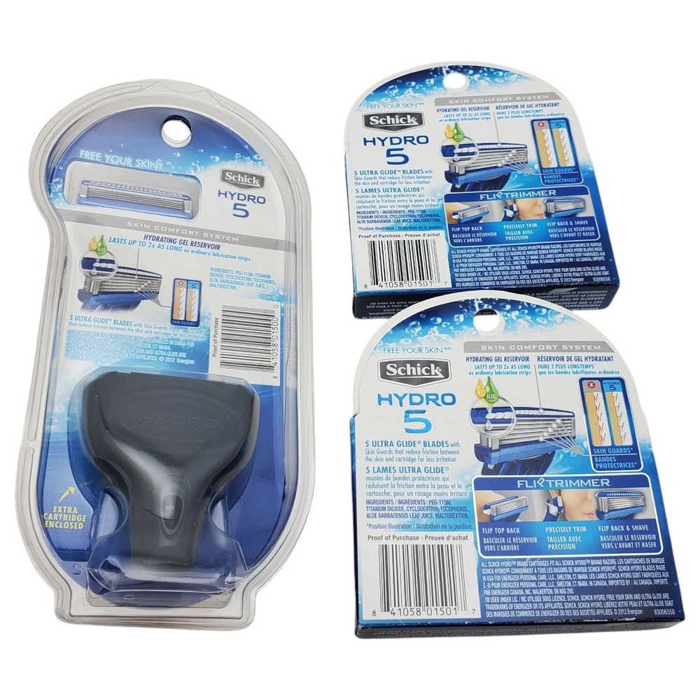 Schick Hydro 5 Disposable with 8 Refill Cartridges Hydrating Gel‎ Skin Comfort